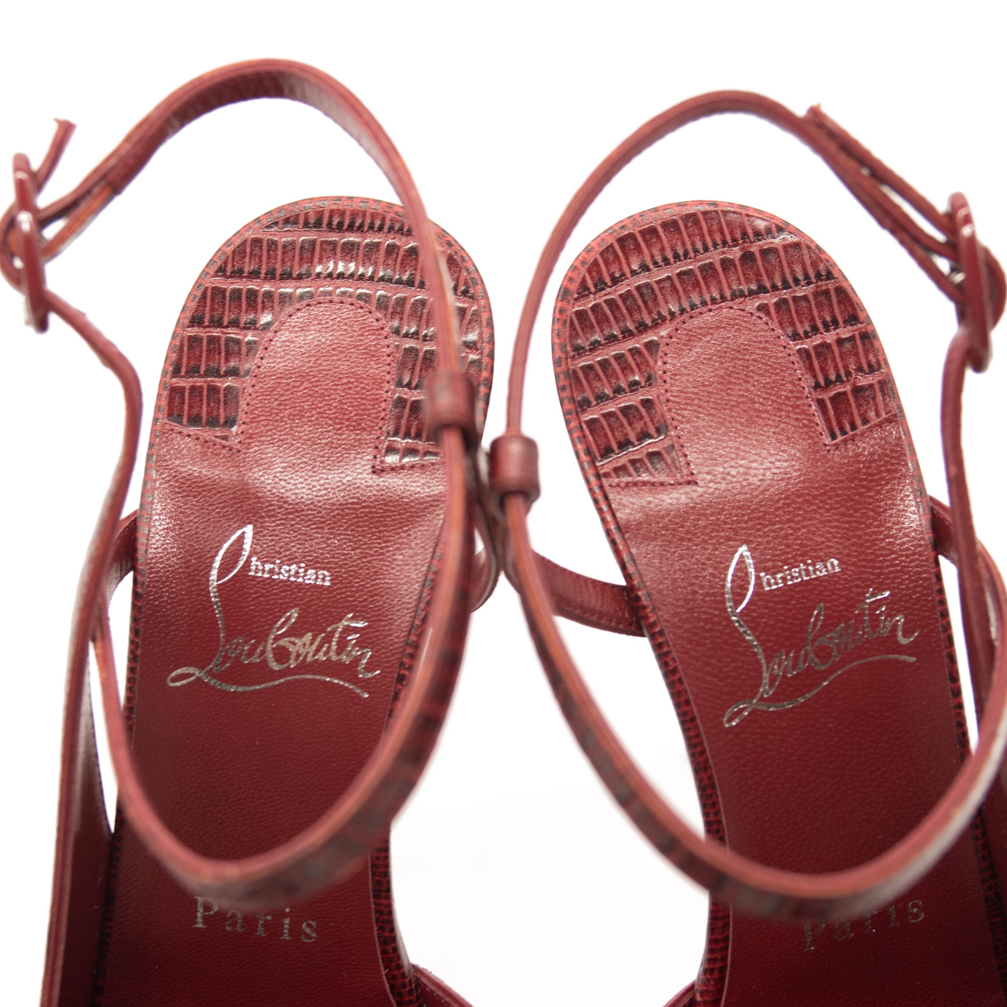 NEW Christian Louboutin Jenlove Lizard Embossed Pointed Toe Pump EU 39