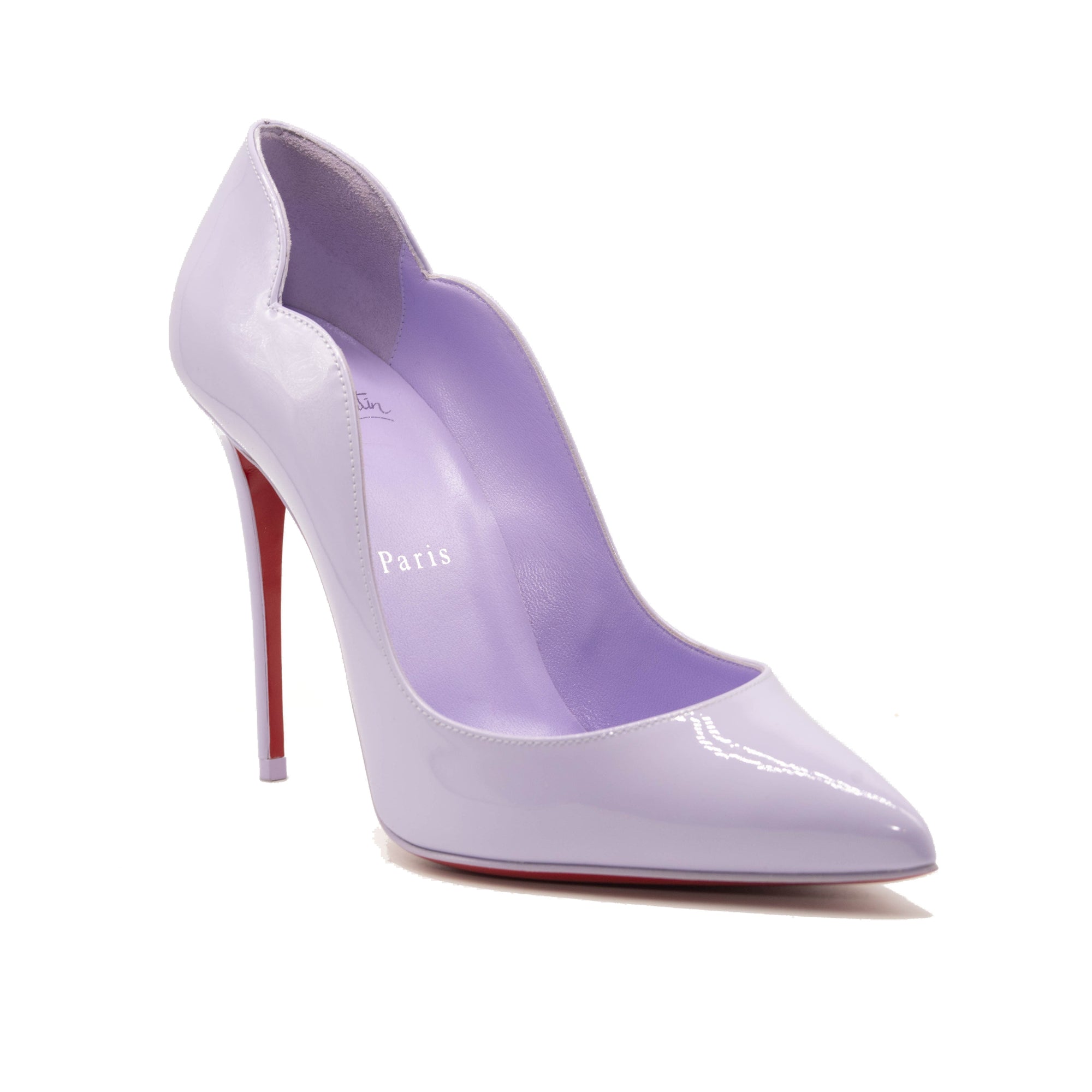 NEW Christian Louboutin Hot Chick Scallop Pointed Toe Pump Lilac EU 39