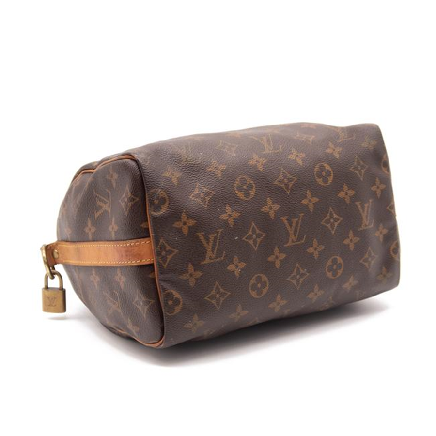 VERY USED Louis Vuitton Speedy Bandouliere 25 Brown Monogram Canvas Satchel