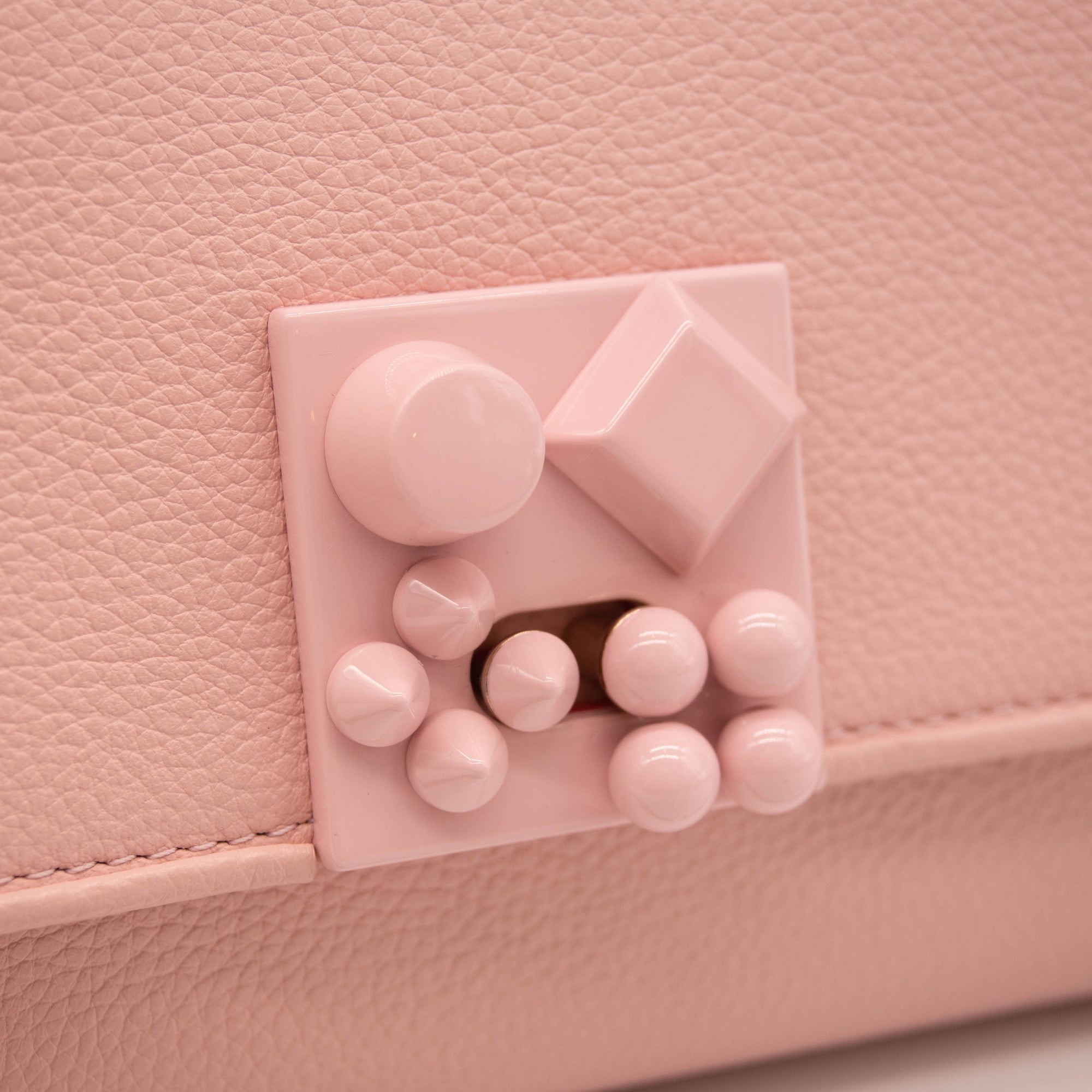 NEW Christian Louboutin Carasky Empire Leather Clutch Pink Crossbody Shoulder Bag WOC (Copy)