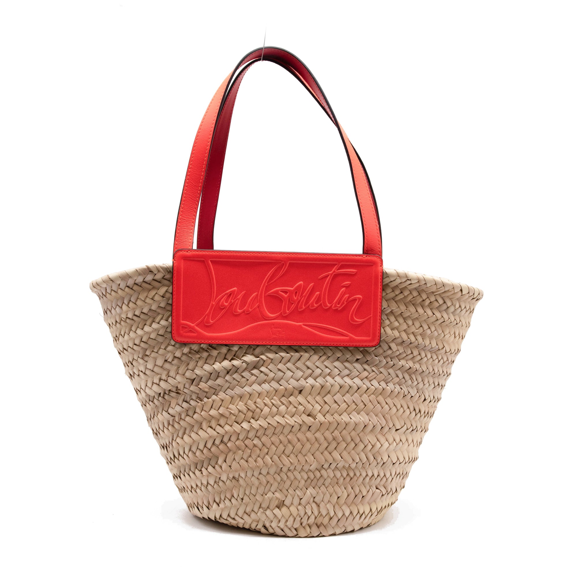 Christian Louboutin Christian Louboutin Loubishore Logo Straw Tote Orange