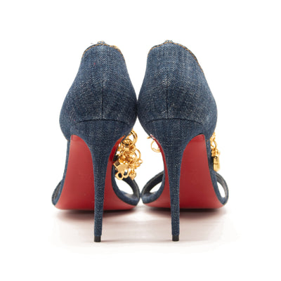 NEW Christian Louboutin Gourmi Denim Sandal Size EU 39 Pumps Heels