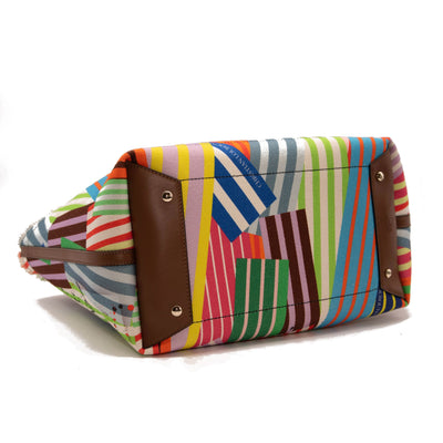 NEW Christian Louboutin Frangibus Medium Striped Patchwork Tote Bag