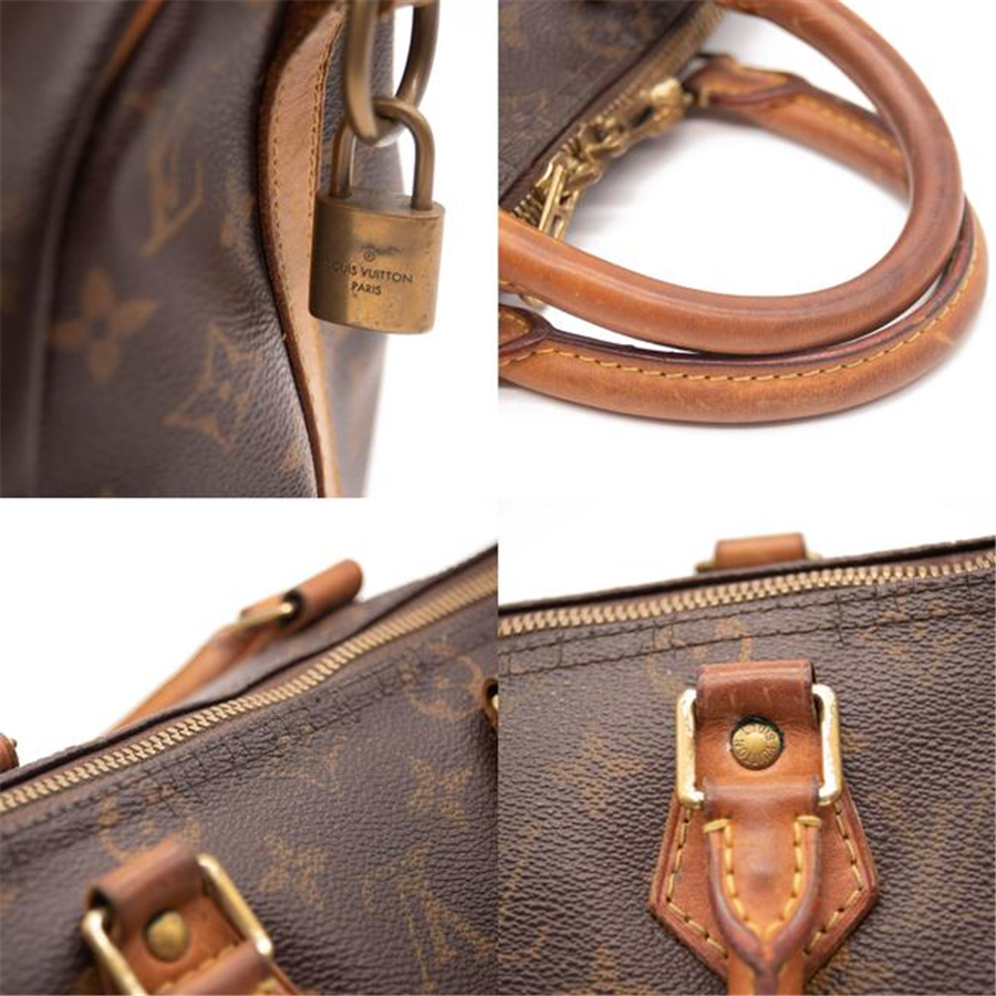 VERY USED Louis Vuitton Speedy Bandouliere 25 Brown Monogram Canvas Satchel