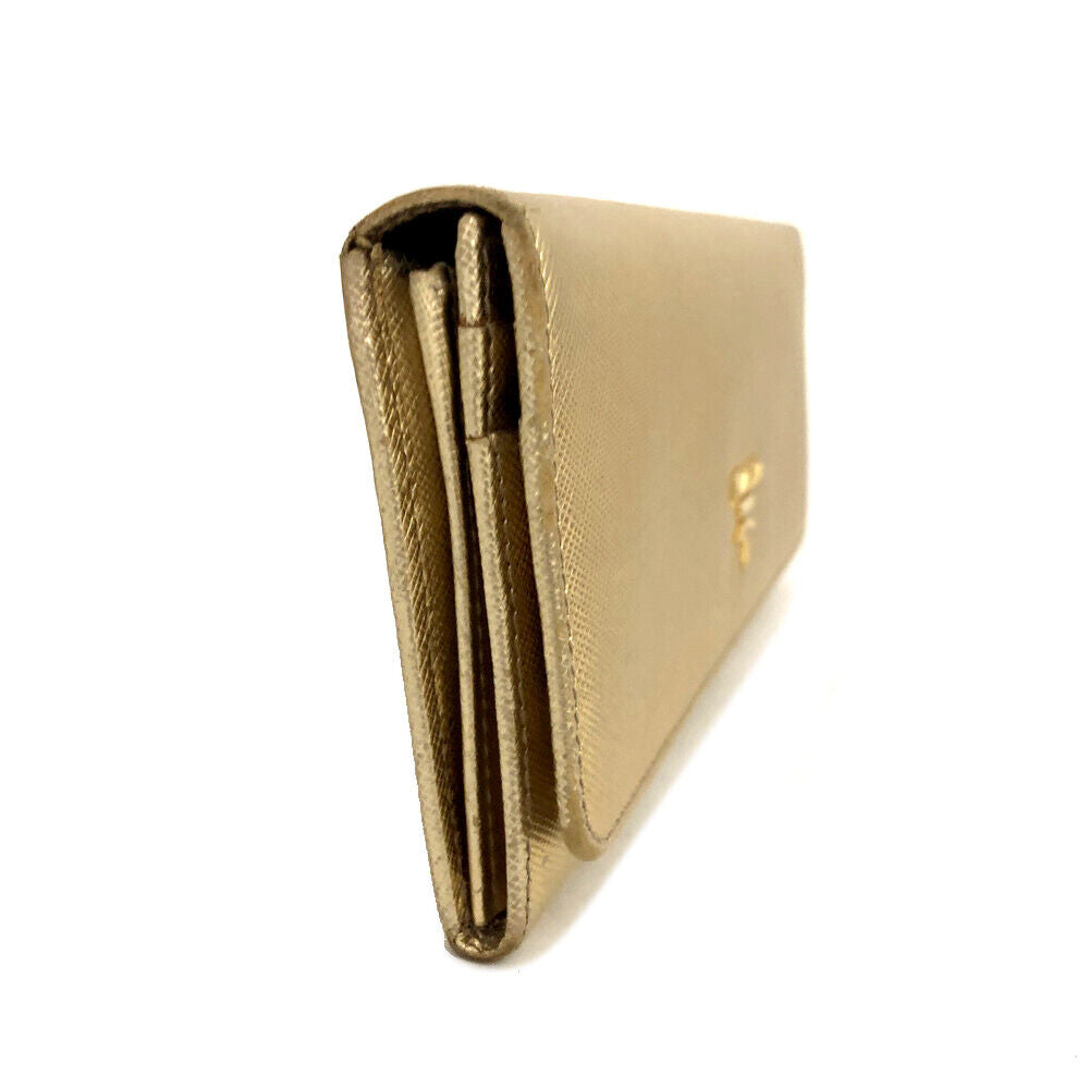 PRE-ORDER  Prada  Saffiano Metal Continental Flap Wallet Platino