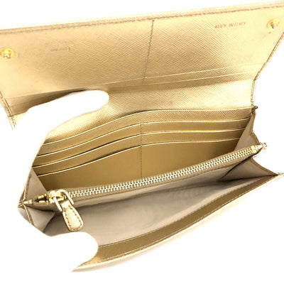 PRE-ORDER  Prada  Saffiano Metal Continental Flap Wallet Platino