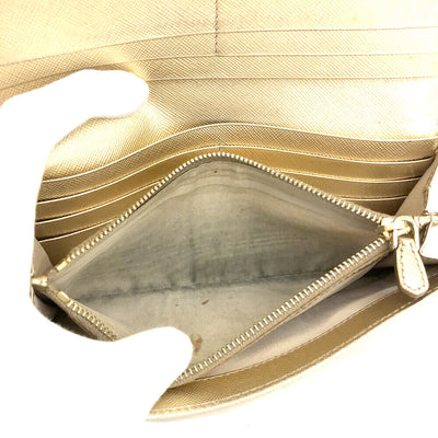 PRE-ORDER  Prada  Saffiano Metal Continental Flap Wallet Platino