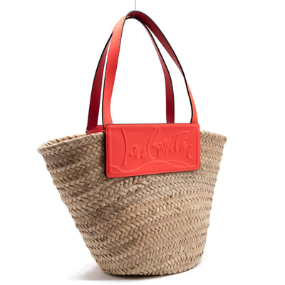 Christian Louboutin Christian Louboutin Loubishore Logo Straw Tote Orange