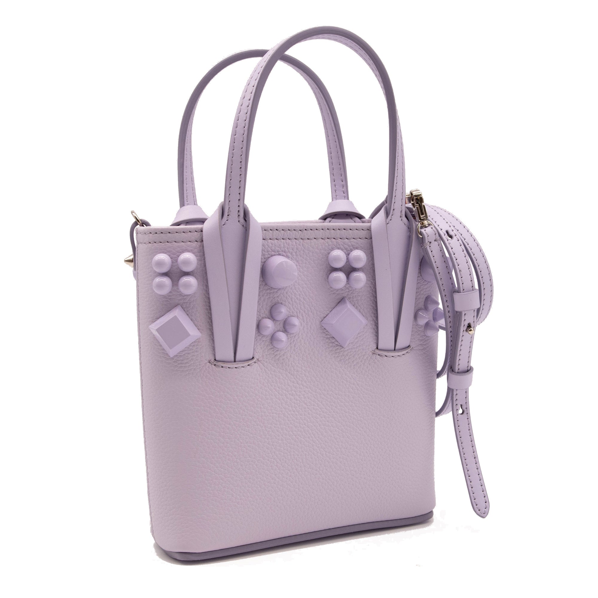 Christian Louboutin Mini Cabata North/South Leather Tote Purple