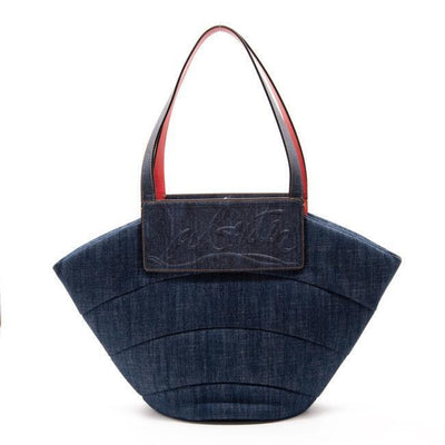 NEW Christian Louboutin Loubishore Miss Shore Weekend Blue Denim Tote