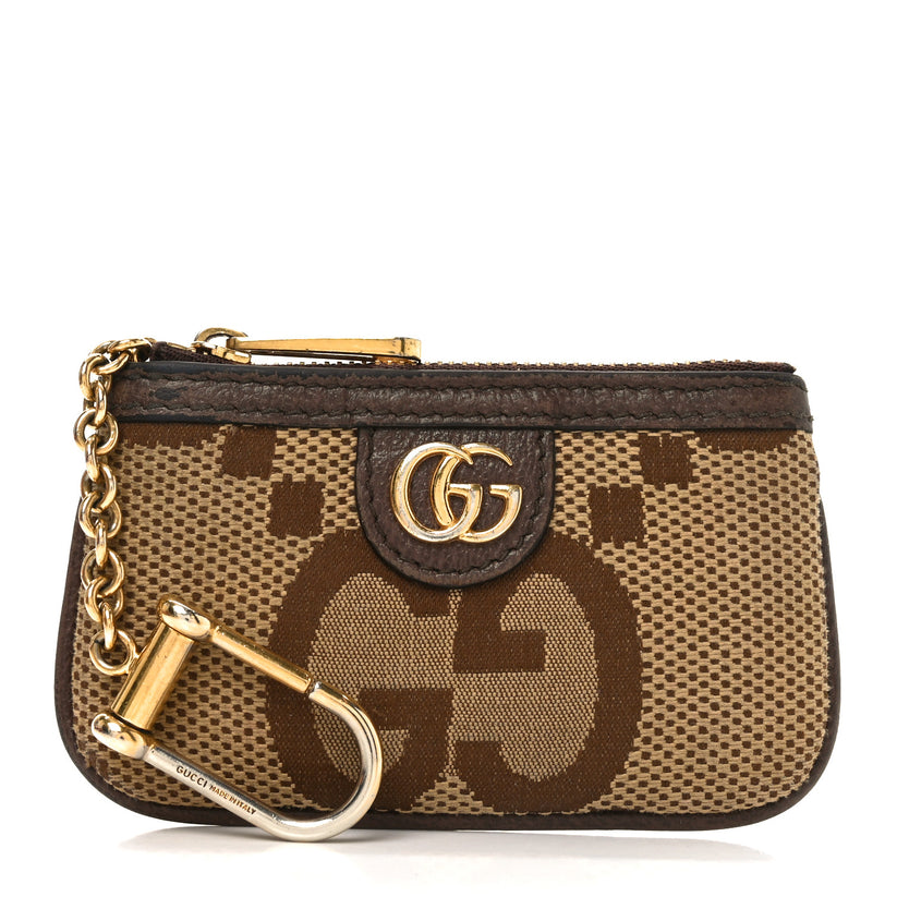 $450 Gucci Monogram Jumbo GG Textured Dollar Calfskin Ophidia Key
