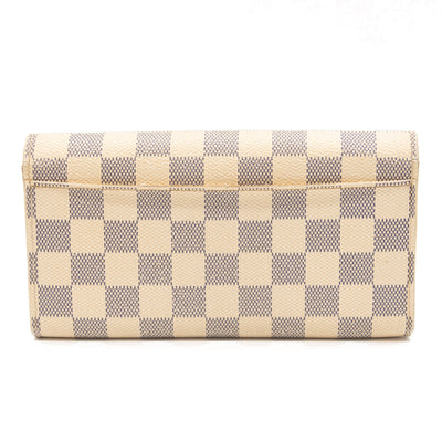 Louis Vuitton Damier Azur Sarah NM Flap Wallet White Canvas