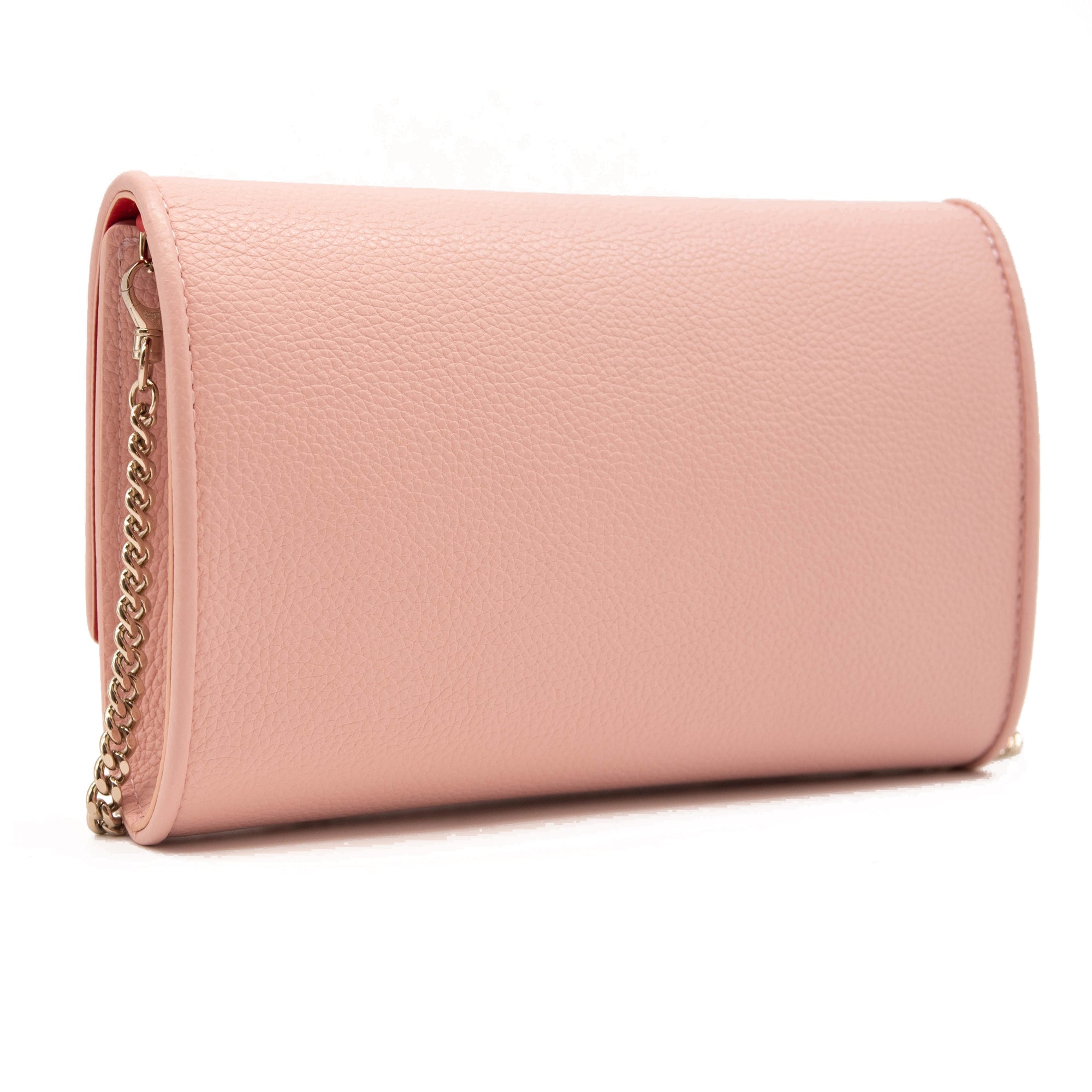 NEW Christian Louboutin Carasky Empire Leather Clutch Pink Crossbody Shoulder Bag WOC (Copy)