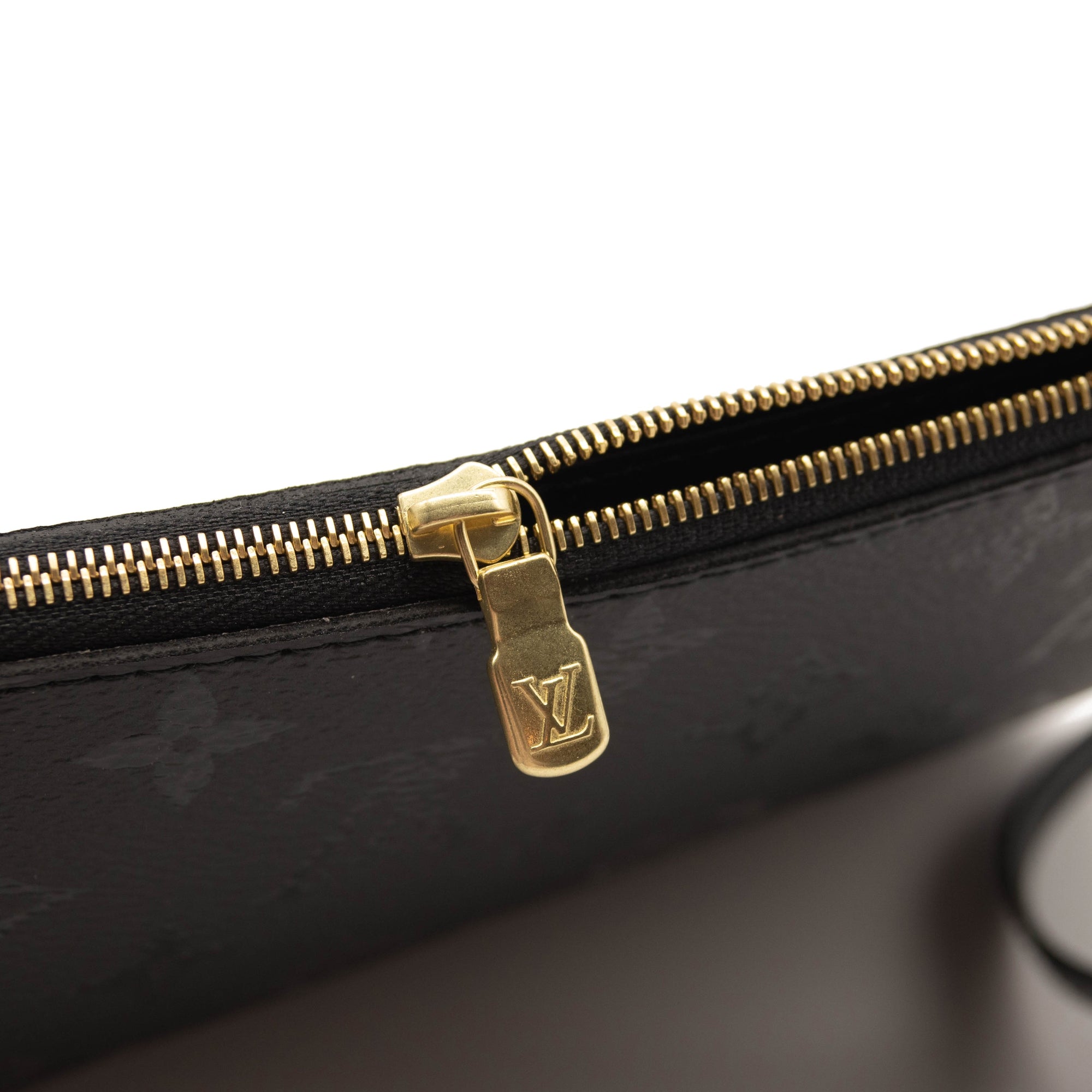 Louis Vuitton Neverfull Pochette Monogram Pouch LVxUF By Urs Fischer Gold Hardware Black Coated Canvas Clutch
