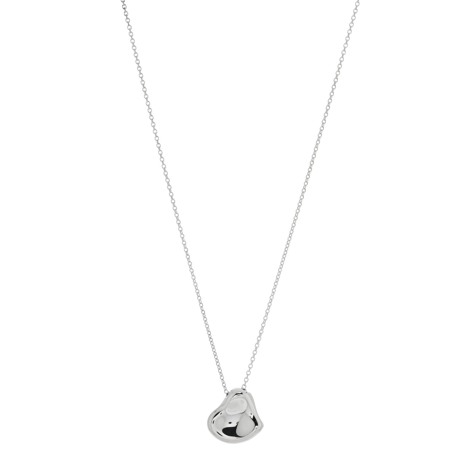 $600 Tiffany and Co. Sterling Silver Elsa Peretti Full Heart Pendant Necklace