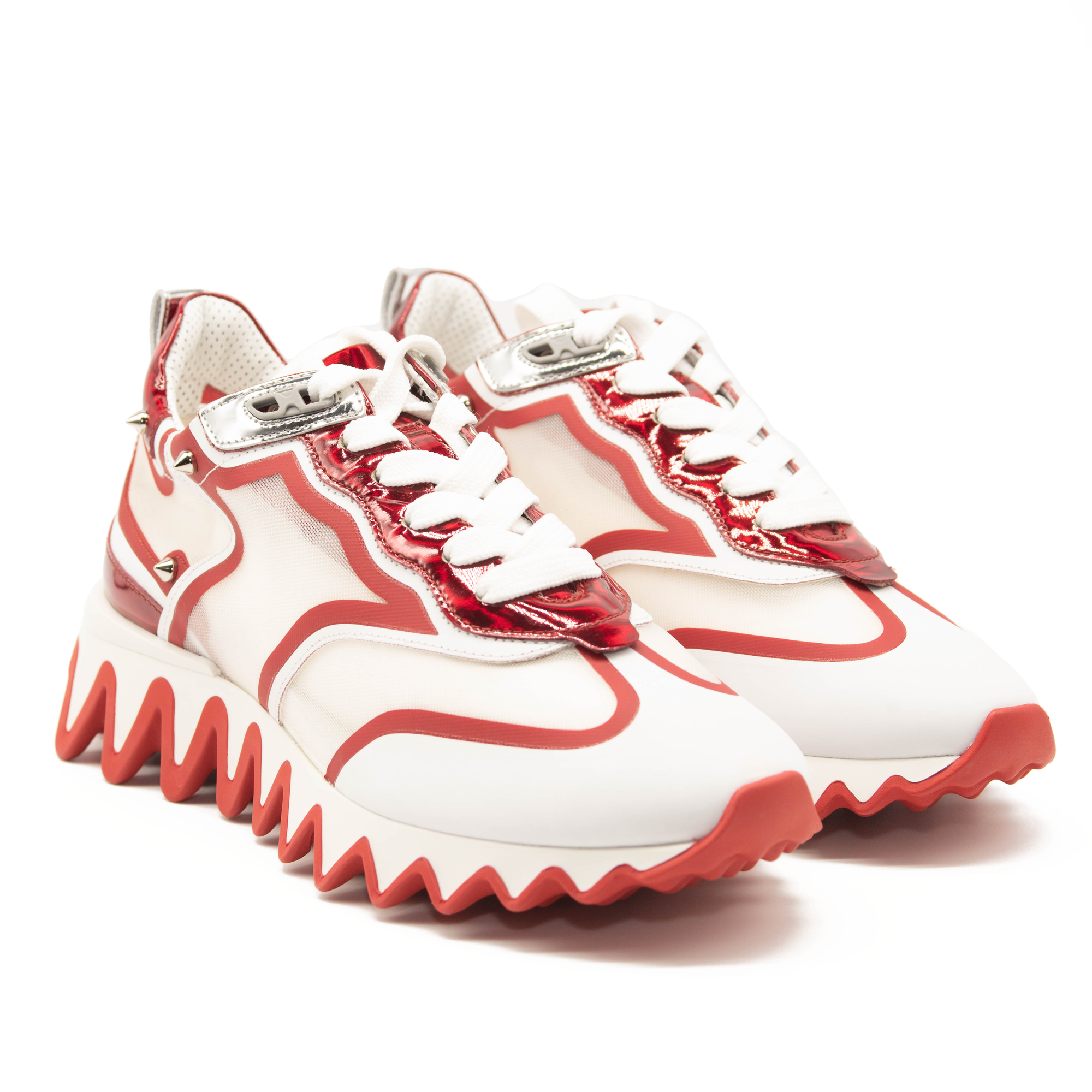 NEW Christian Louboutin Sharkina Sneaker White Red EU 39.5