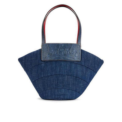 NEW Christian Louboutin Loubishore Miss Shore Weekend Blue Denim Tote