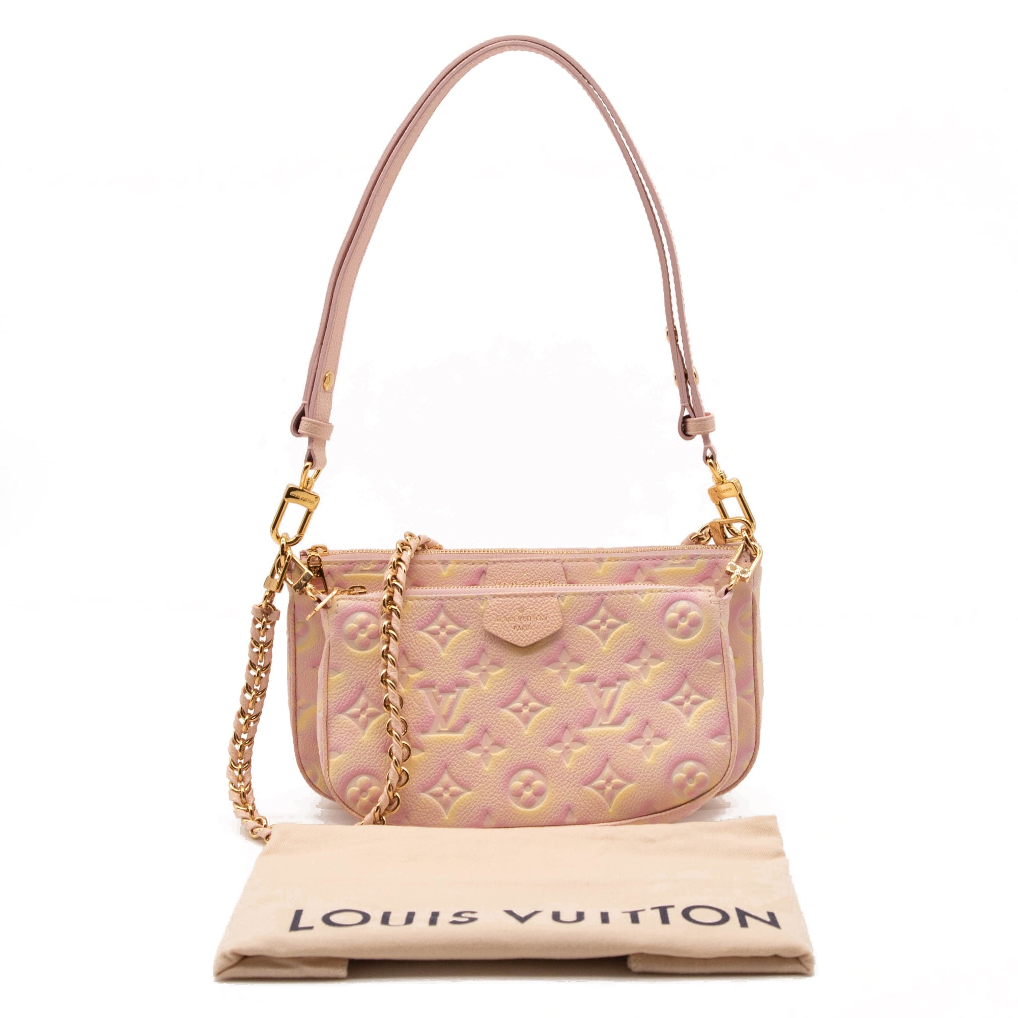 NEW Louis Vuitton Empreinte Monogram Summer Stardust Multi Pochette Accessories Pink