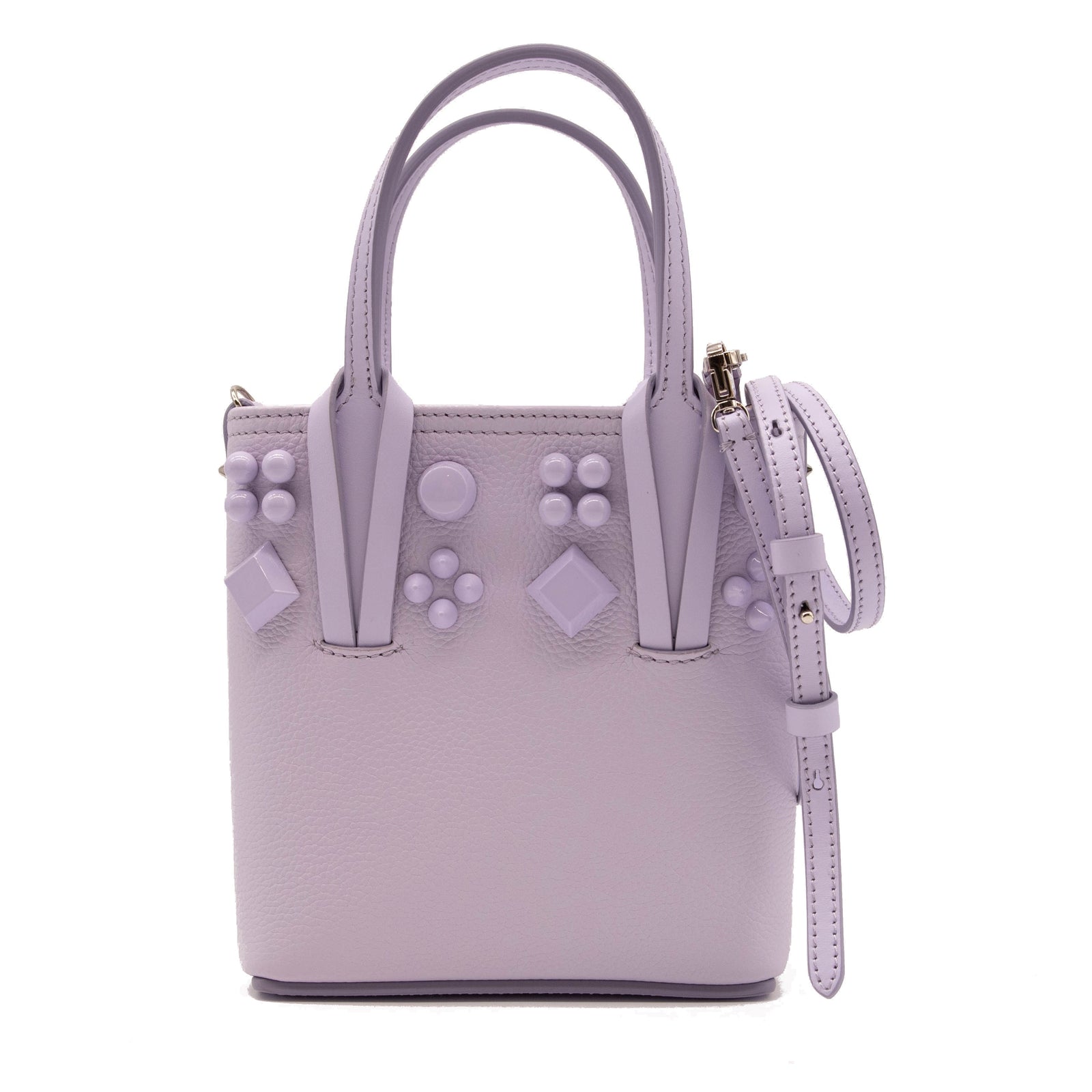 Christian Louboutin Mini Cabata North/South Leather Tote Purple