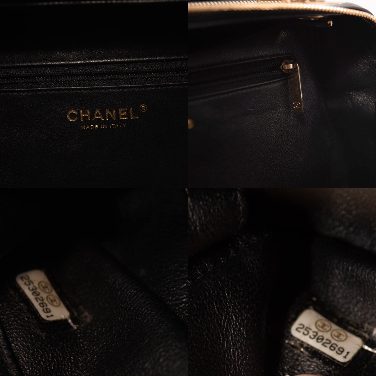 Chanel Lambskin Chevron Quilted Small Trendy CC Bowling Bag Black with Gold Hardware