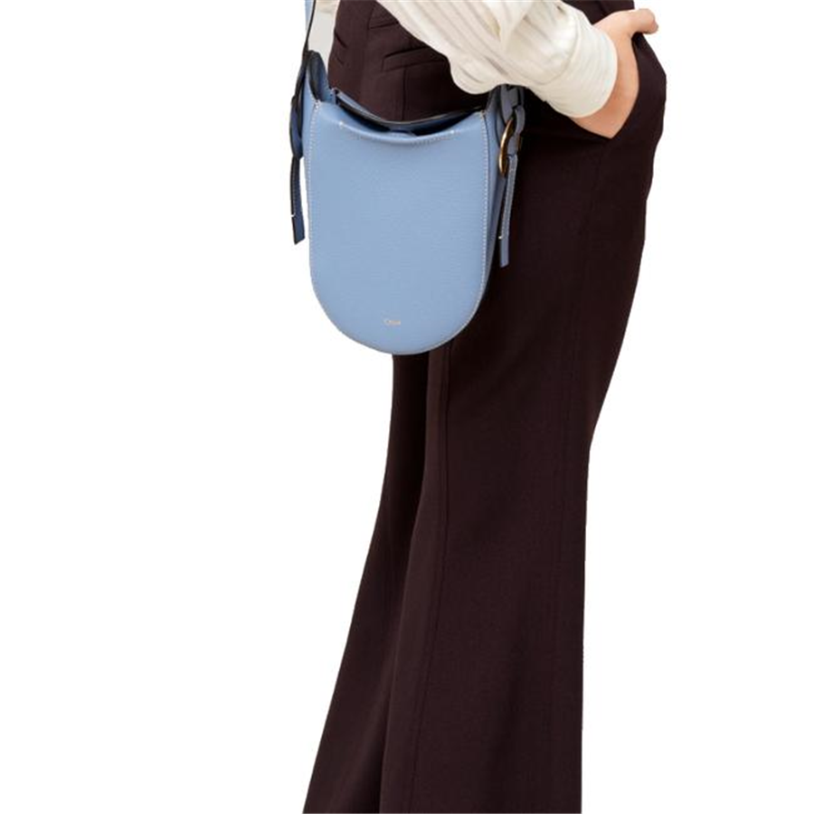 NEW Chloe Mini Darryl Blue Leather Shoulder Bag