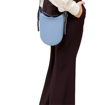 NEW Chloe Mini Darryl Blue Leather Shoulder Bag