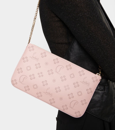 Christian Louboutin Loubila Loubinthesky Laser Perforated Leather Pouch Pink
