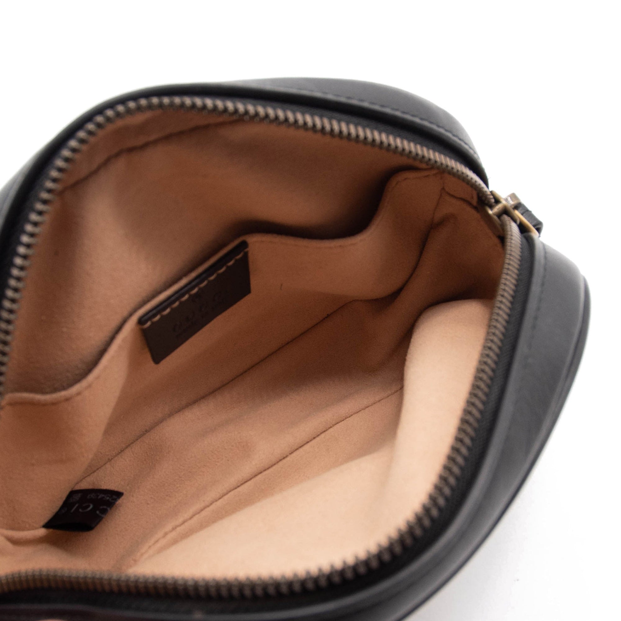 Gucci Calfskin Matelasse GG Marmont Belt Bag 85 34 Black