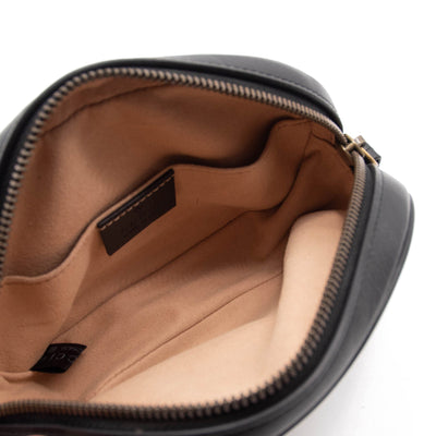 Gucci Calfskin Matelasse GG Marmont Belt Bag 85 34 Black