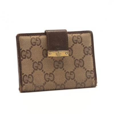 Gucci Supreme Canvas GG Monogram Compact Wallet Brown