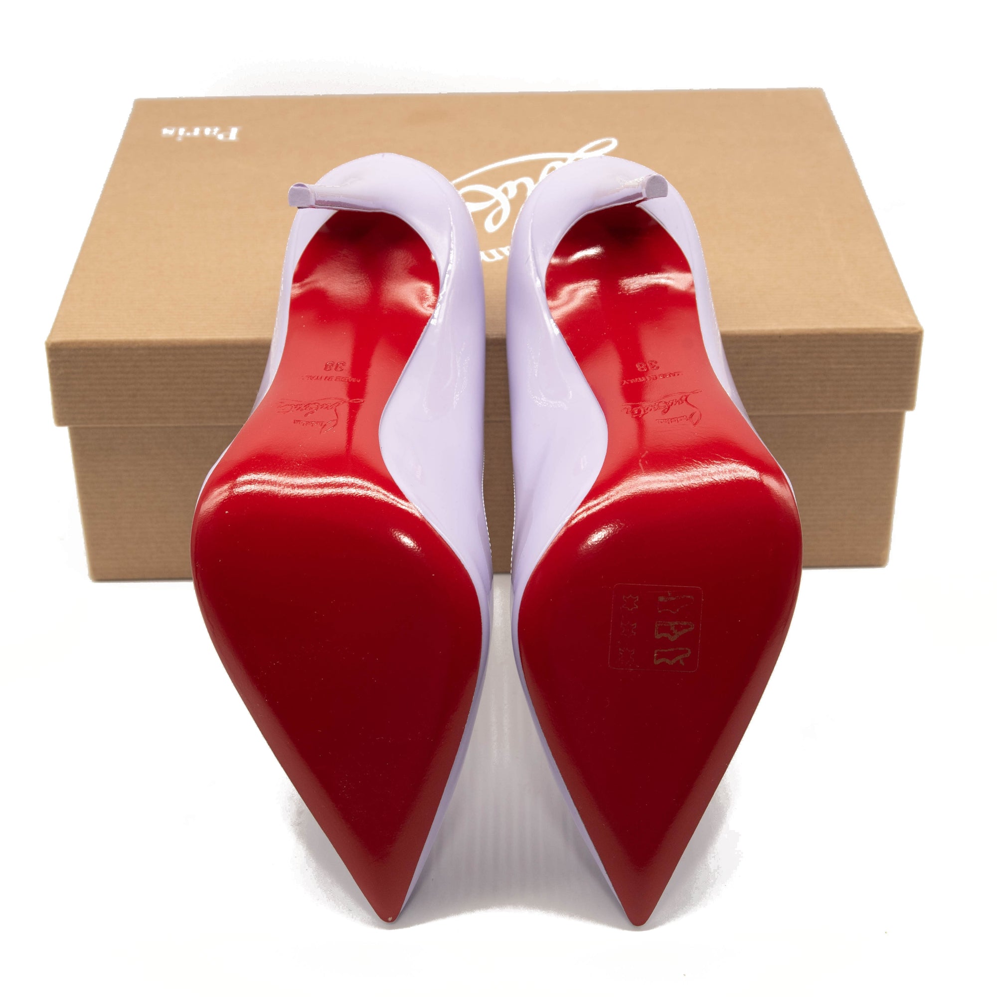 NEW Christian Louboutin Hot Chick Scallop Pointed Toe Pump Lilac EU 39