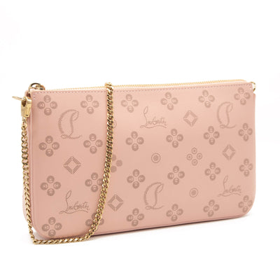 Christian Louboutin Loubila Loubinthesky Laser Perforated Leather Pouch Pink