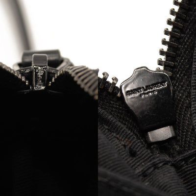 Saint Laurent Calfskin Matelasse Chevron Round Vinyle Camera Bag Black