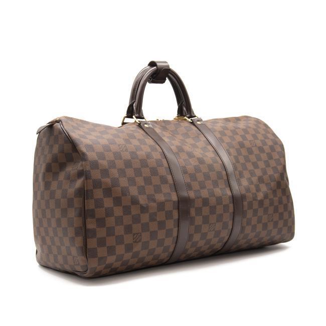 Louis Vuitton Keepall Damier Ebene 50 Brown Coated Canvas Weekend/Travel Bag