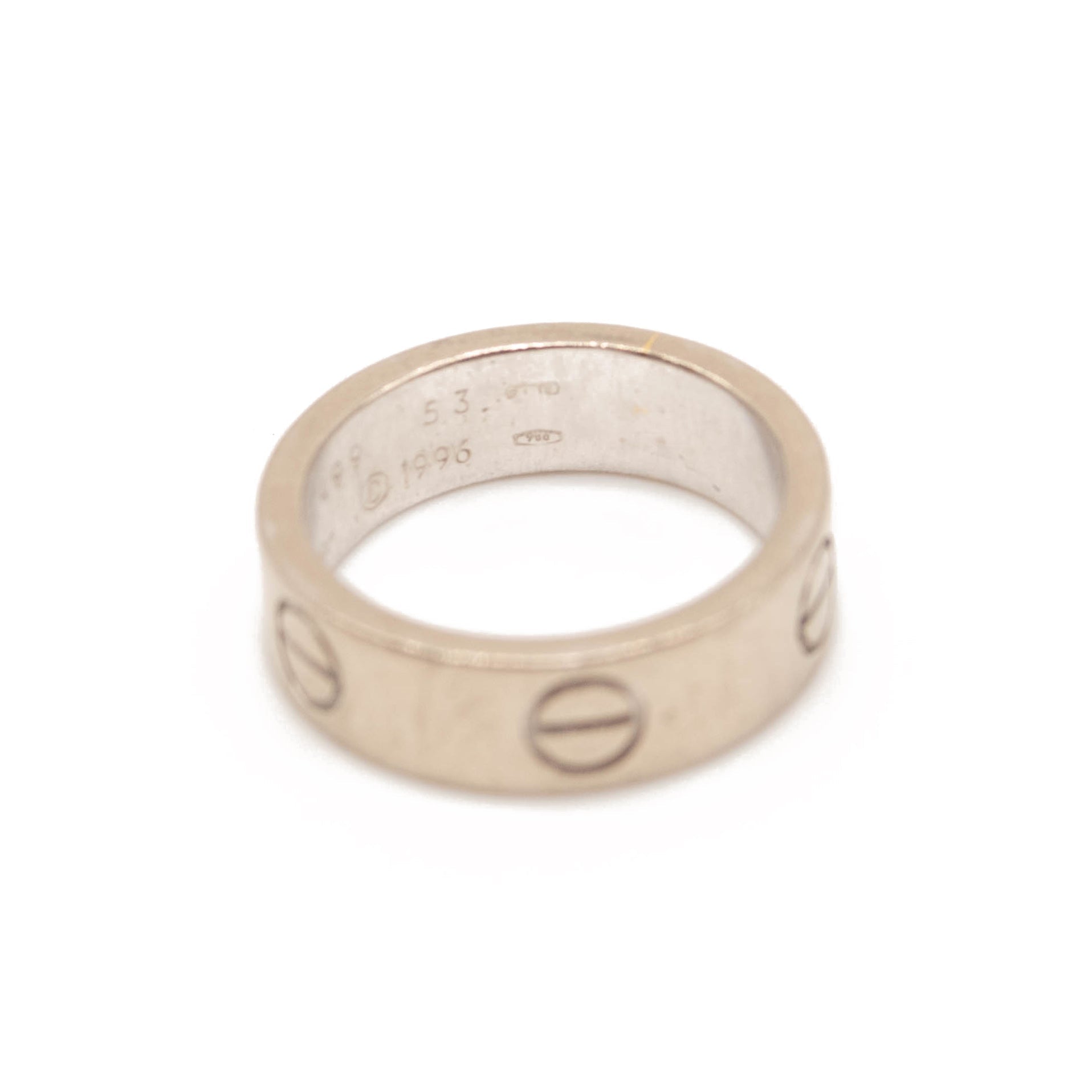 CARTIER 18K White Gold 5.5mm LOVE Ring US 5