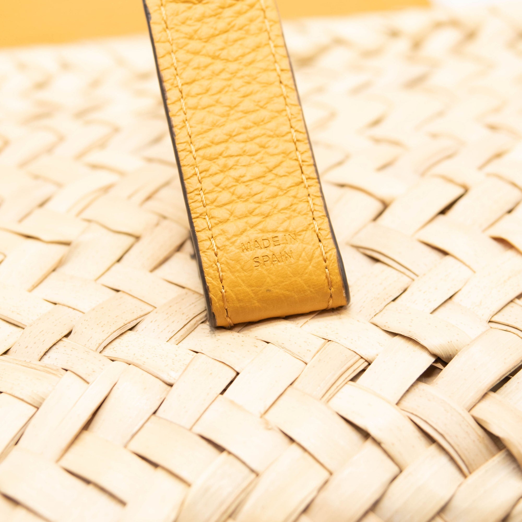 Chloe Marcie Leather & Raffia Crossbody Bag SUNFLOWER YELLOW