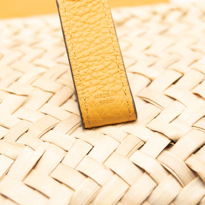 Chloe Marcie Leather & Raffia Crossbody Bag SUNFLOWER YELLOW