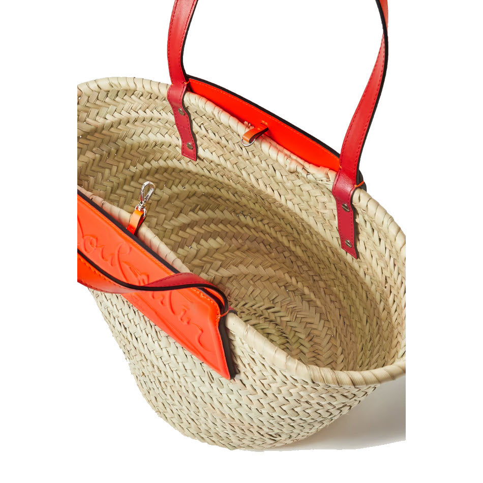 Christian Louboutin Christian Louboutin Loubishore Logo Straw Tote Orange