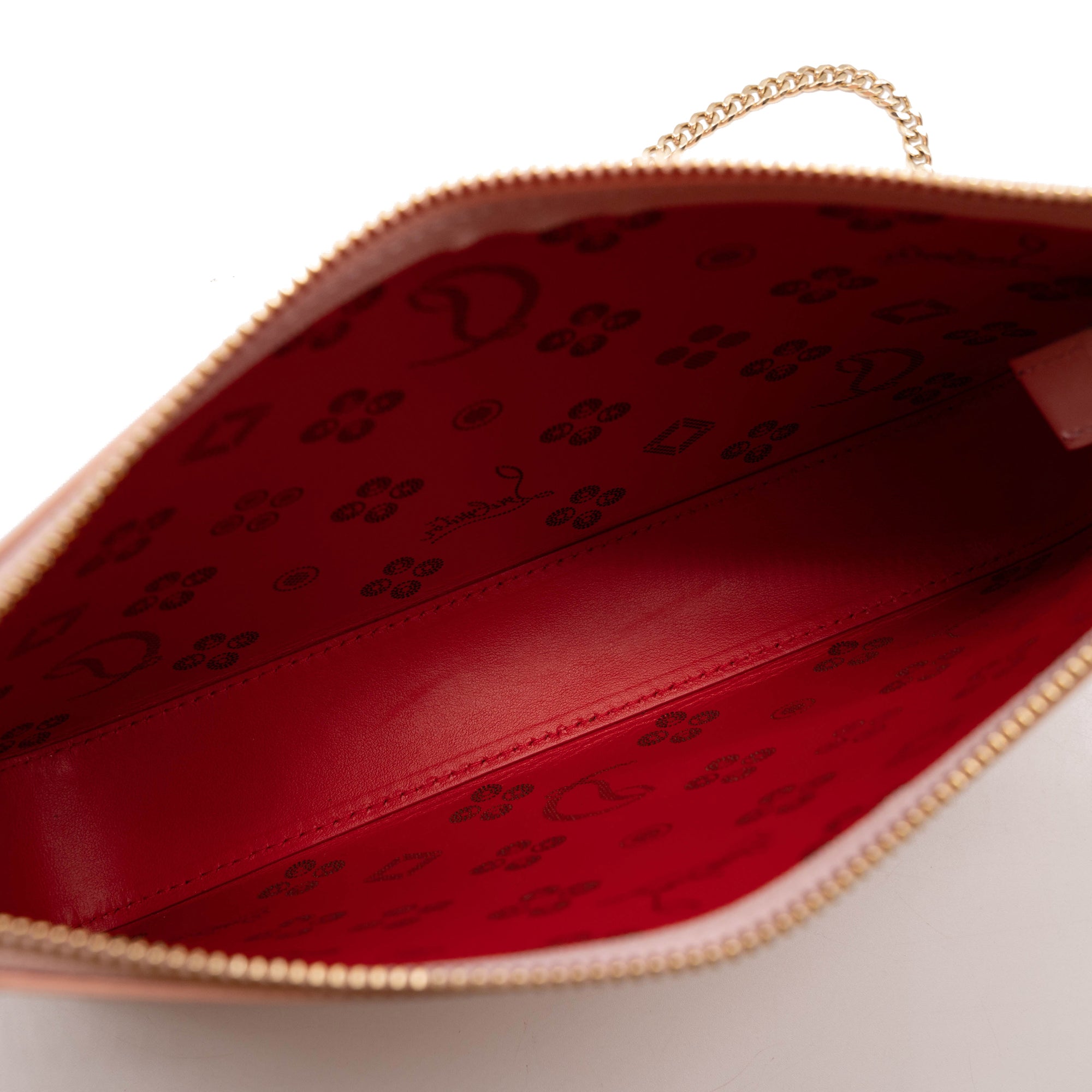 Christian Louboutin Loubila Loubinthesky Laser Perforated Leather Pouch Pink