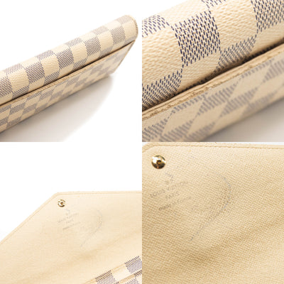 Louis Vuitton Damier Azur Sarah NM Flap Wallet White Canvas