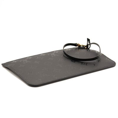 Louis Vuitton Neverfull Pochette Monogram Pouch LVxUF By Urs Fischer Gold Hardware Black Coated Canvas Clutch