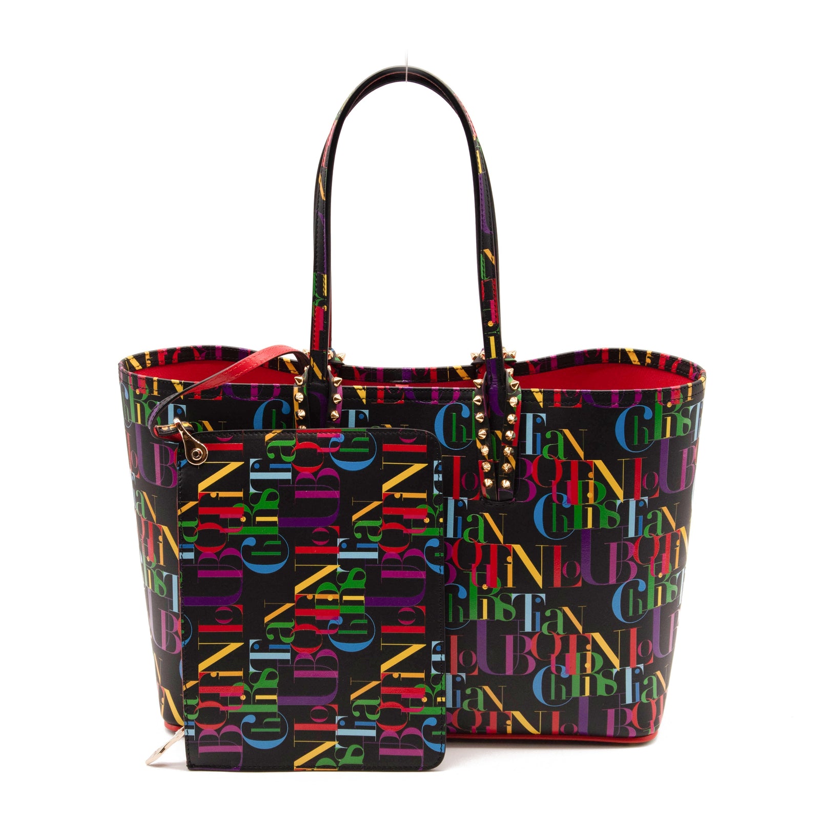 NEW Christian Louboutin Small Cabata Print Leather Tote