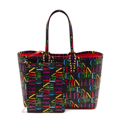 NEW Christian Louboutin Small Cabata Print Leather Tote
