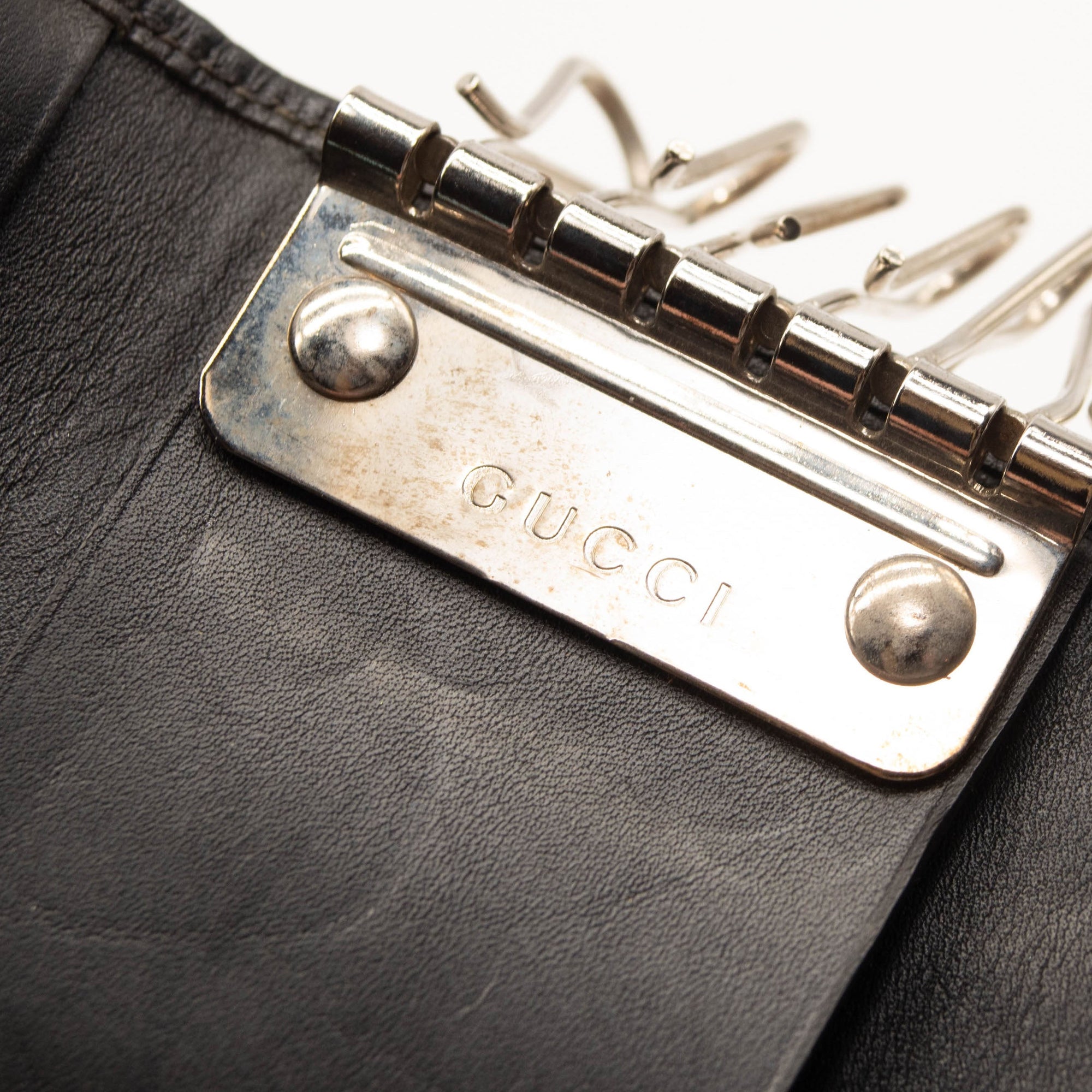 GUCCI Monogram 6 Key Holder Case Dark Brown GG Wallet Canvas Signature Logo
