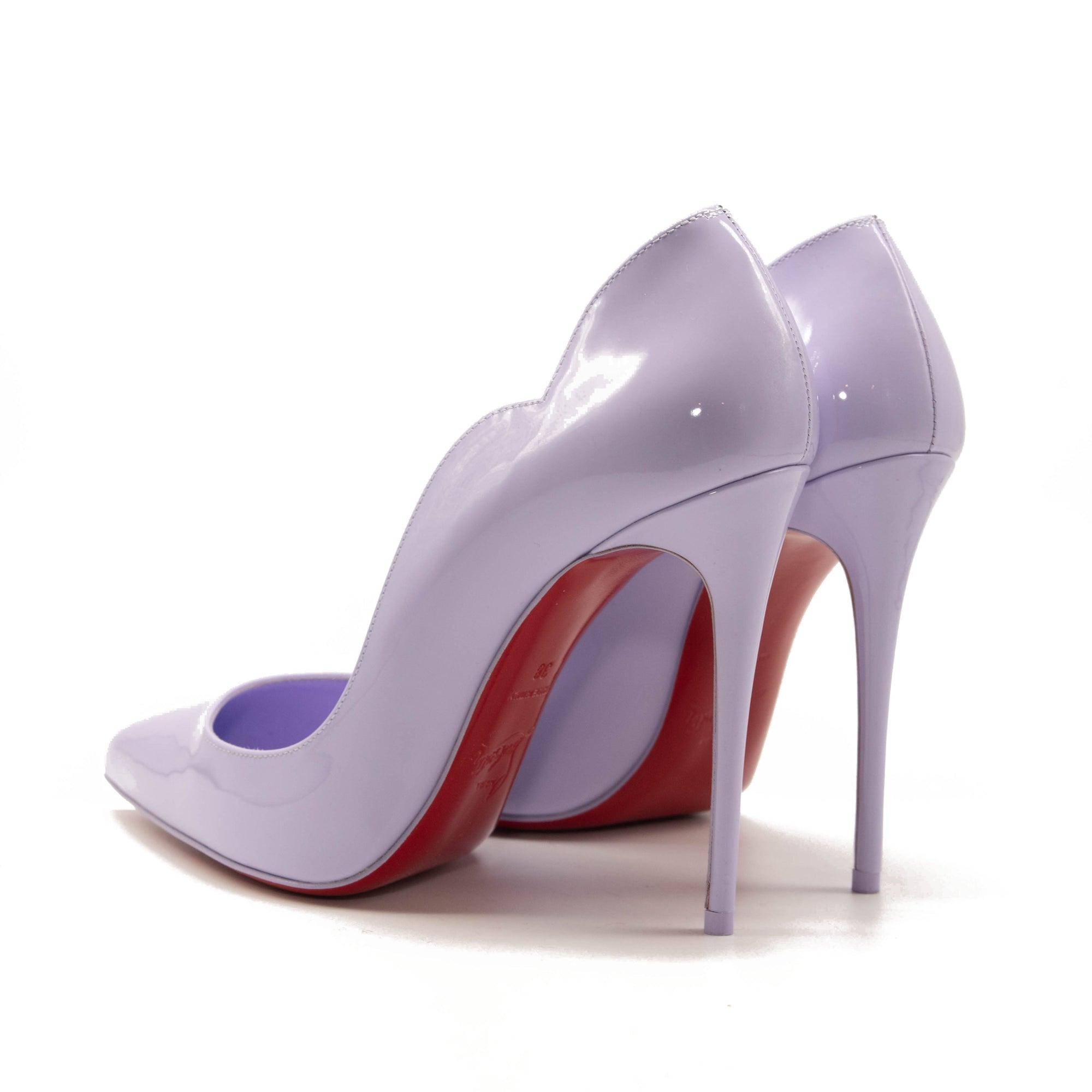 NEW Christian Louboutin Hot Chick Scallop Pointed Toe Pump Lilac EU 39