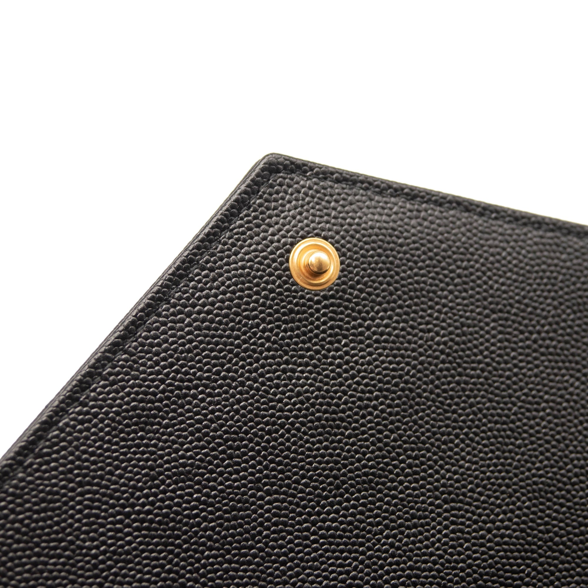 Saint Laurent Classic Monogram Chain Wallet Mixed Matelasse Leather Medium Black Gold