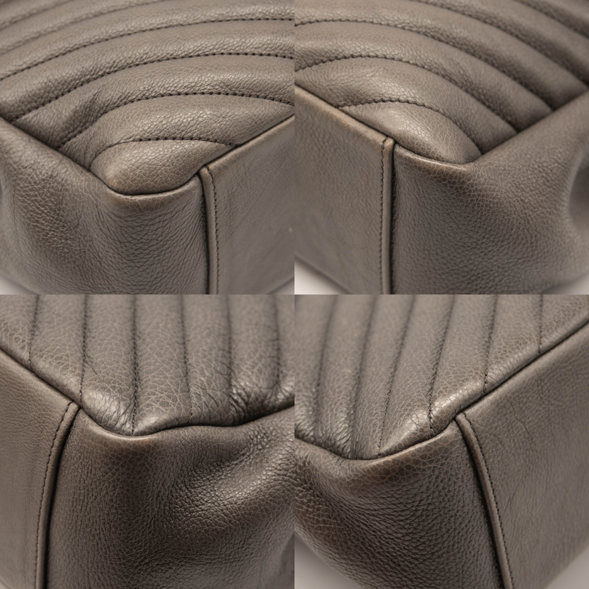Saint Laurent Sheepskin Matelasse Chevron Monogram Large College Satchel Dark Anthracite