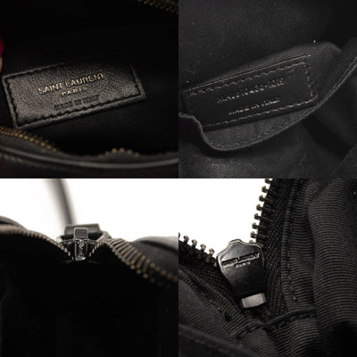 Saint Laurent Calfskin Matelasse Chevron Round Vinyle Camera Bag Black