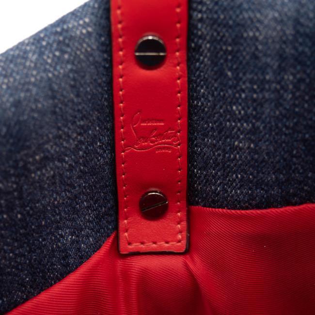 NEW Christian Louboutin Loubishore Miss Shore Weekend Blue Denim Tote