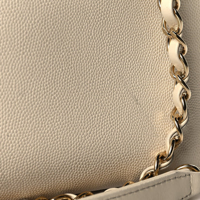 Chanel Caviar quilted large business affinity flap white